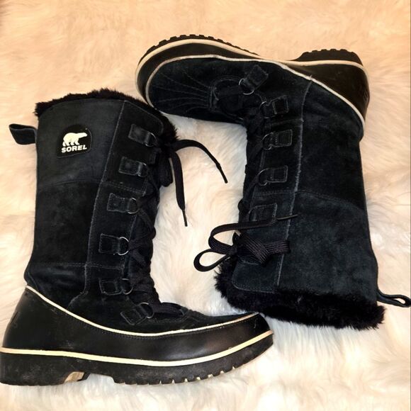 Sorel Black Womens Tall Snow Boots Size 10 - Picture 1 of 8
